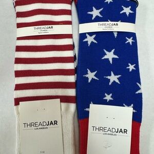 Men's Red and Blue Star & Stripe Socks